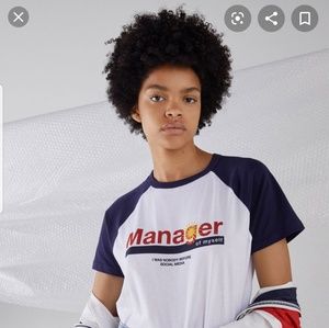 Bershka baseball tee 'Social Media t